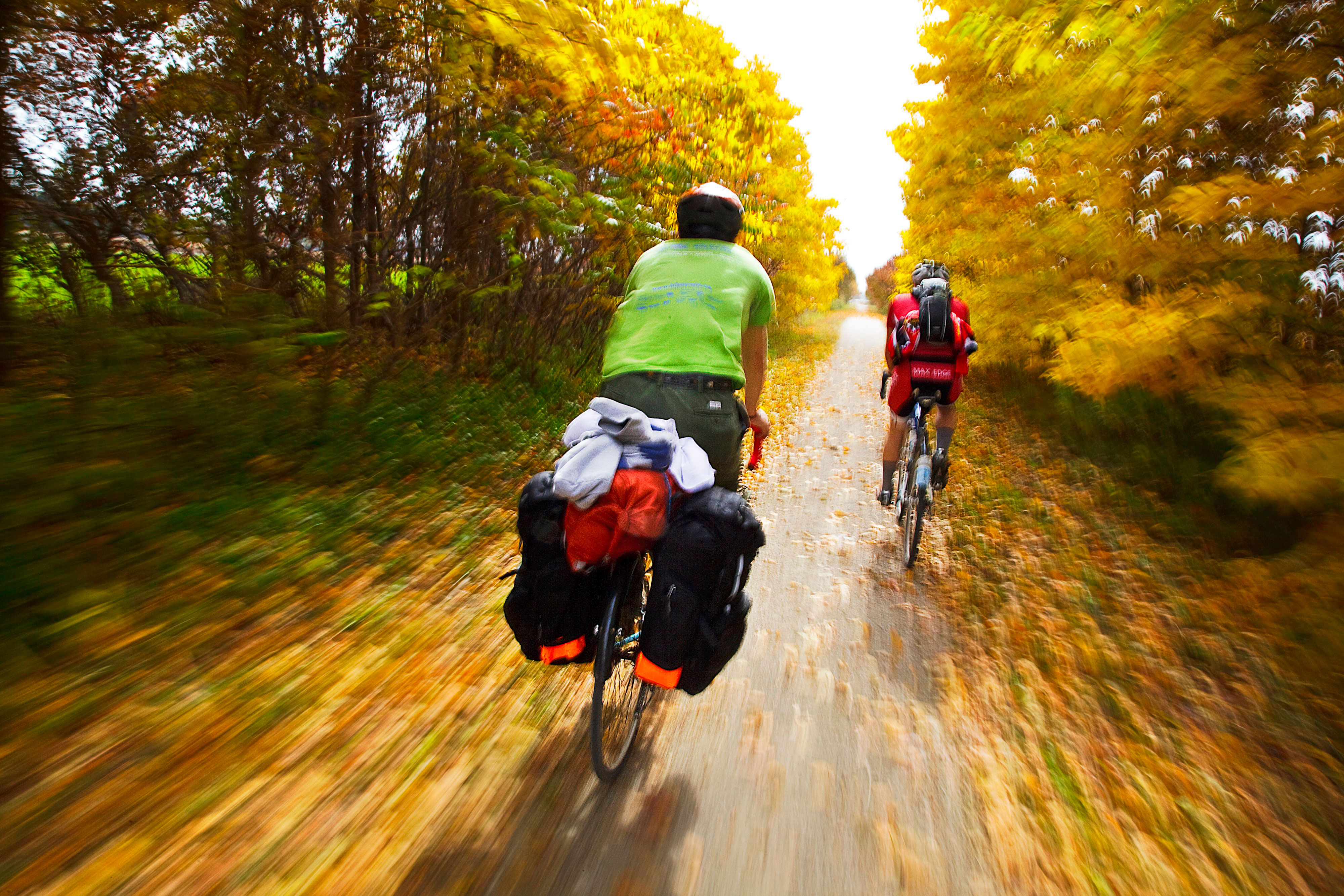 Image of people biking on a trail