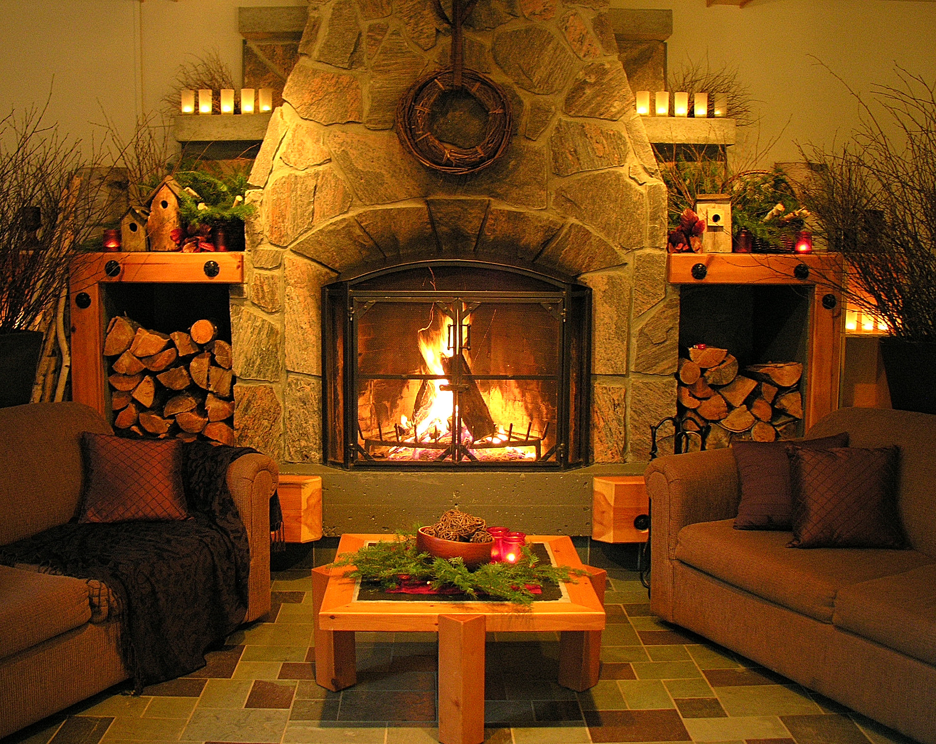 Elk Lake fireplace