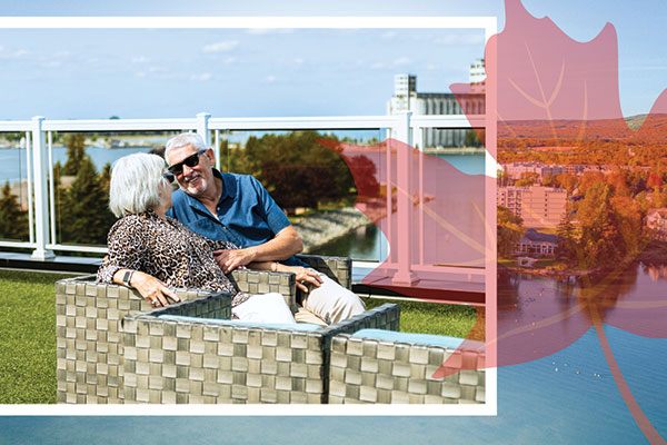 Image of an older couple outside at Living Water Resorts - Resorts of Ontario