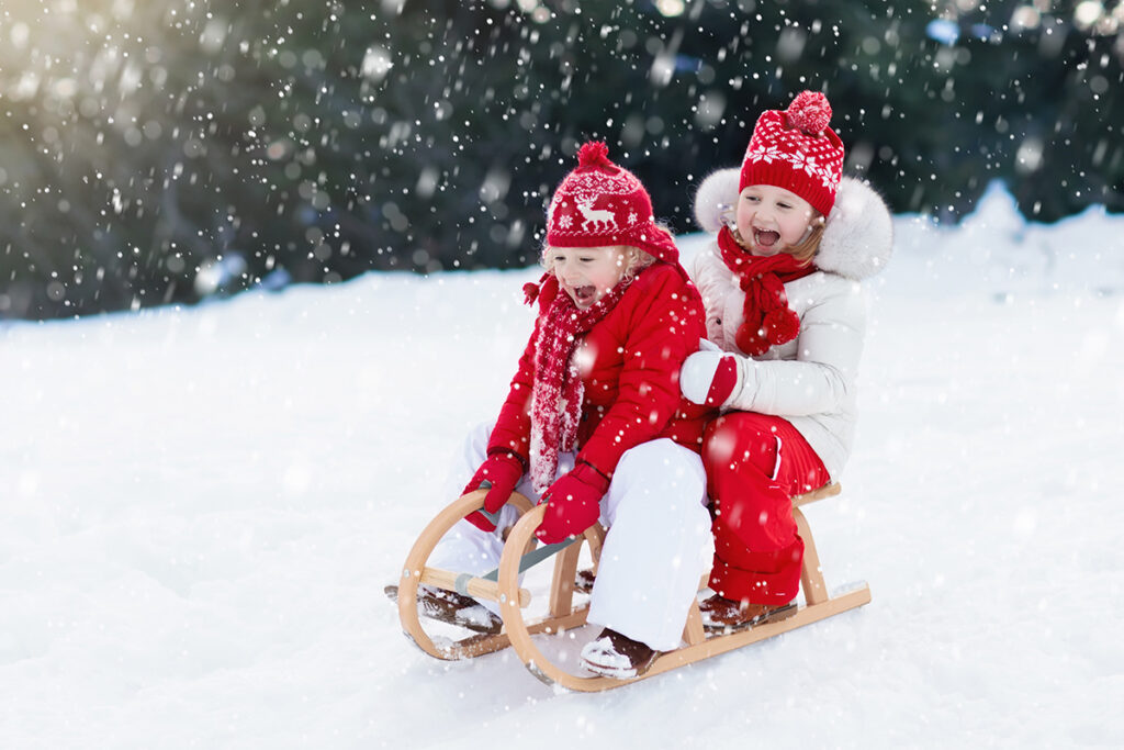 Image of kids tobogganing at Fern Resort - Resorts of Ontario