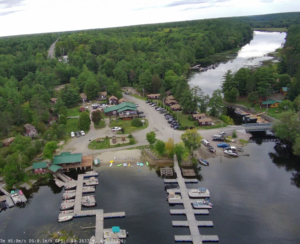 Aerial shot of Wolseley Lodge - Resorts of Ontario