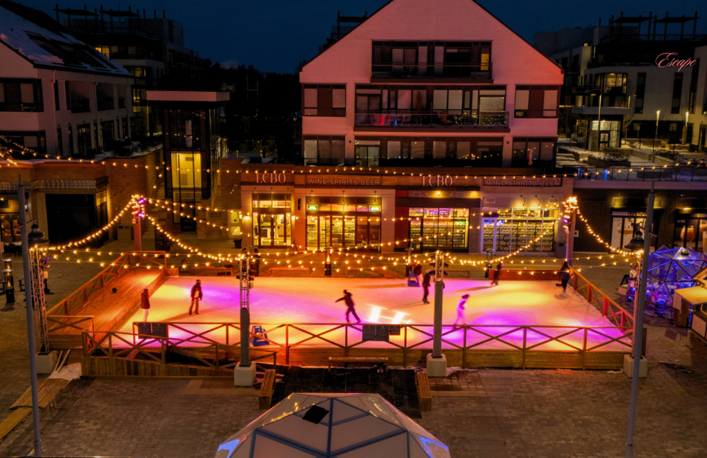 Image of a group of people skating outdoor at Friday Harbour Resort - Resorts of Ontario